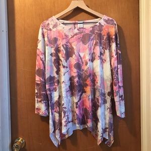 Time & Tru Women’s Sublimation 3/4 Sleeve Top Shirt
